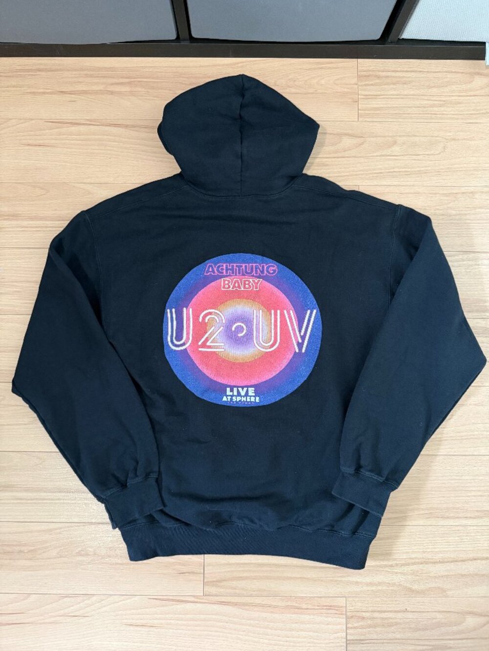 OFFICIAL U2:UV Achtung Baby Live At Sphere Hoodie Black Las Vegas M